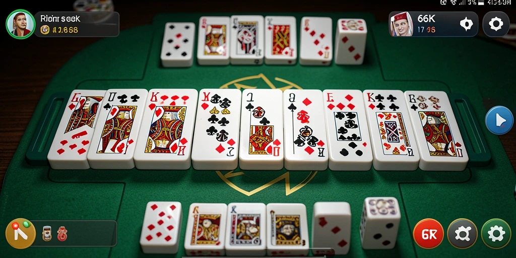Screenshot gameplay seru Domino di 66K dengan antarmuka yang menarik.