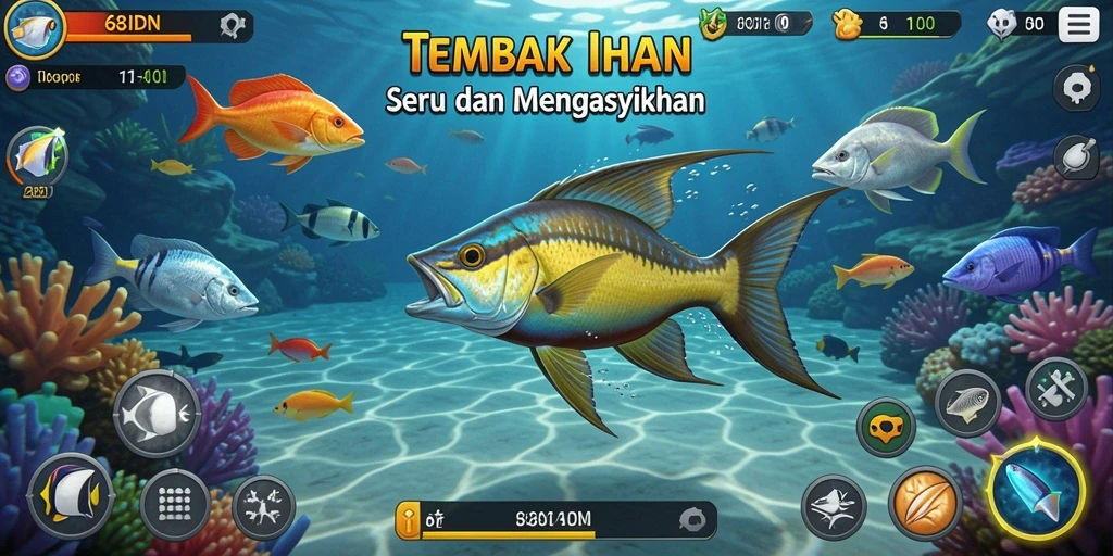 Tampilan menarik gameplay Tembak Ikan di 68IDN.