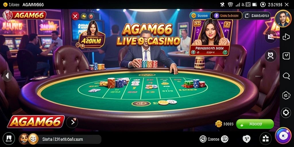 Tampilan gameplay Live Casino AGAM66 yang memukau dan interaktif.