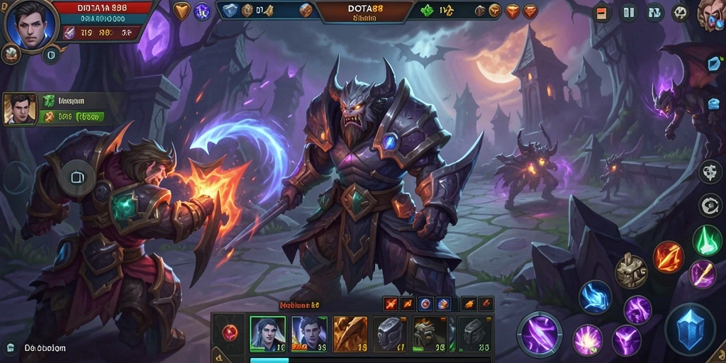 Tangkapan layar menampilkan suasana mencekam di dalam permainan DOTA88.