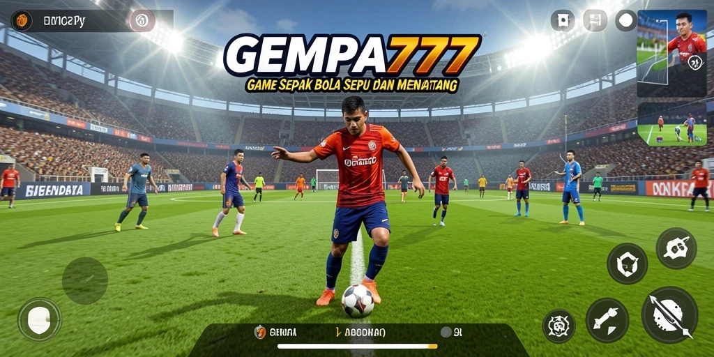 Tampilan gameplay <strong>GEMPA777</strong> yang menegangkan saat pertandingan sepak bola.