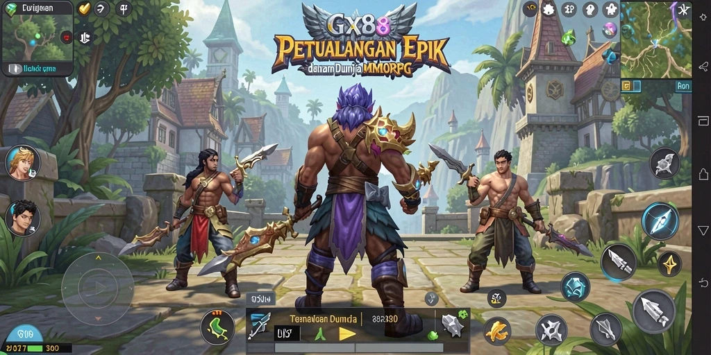 Tangkapan layar menunjukkan aksi seru dalam permainan MMORPG GX88.