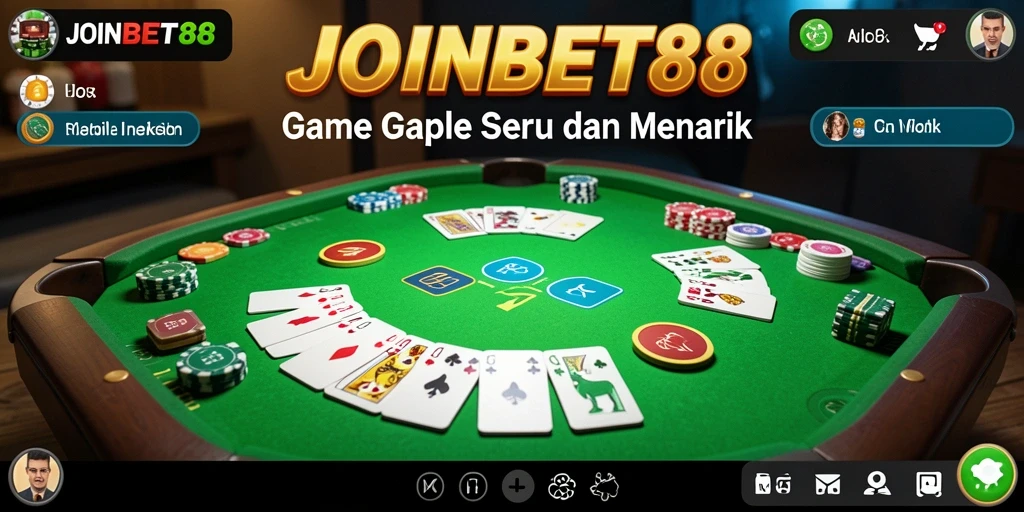 Screenshot gameplay JOINBET88 yang menampilkan serunya permainan Gaple.