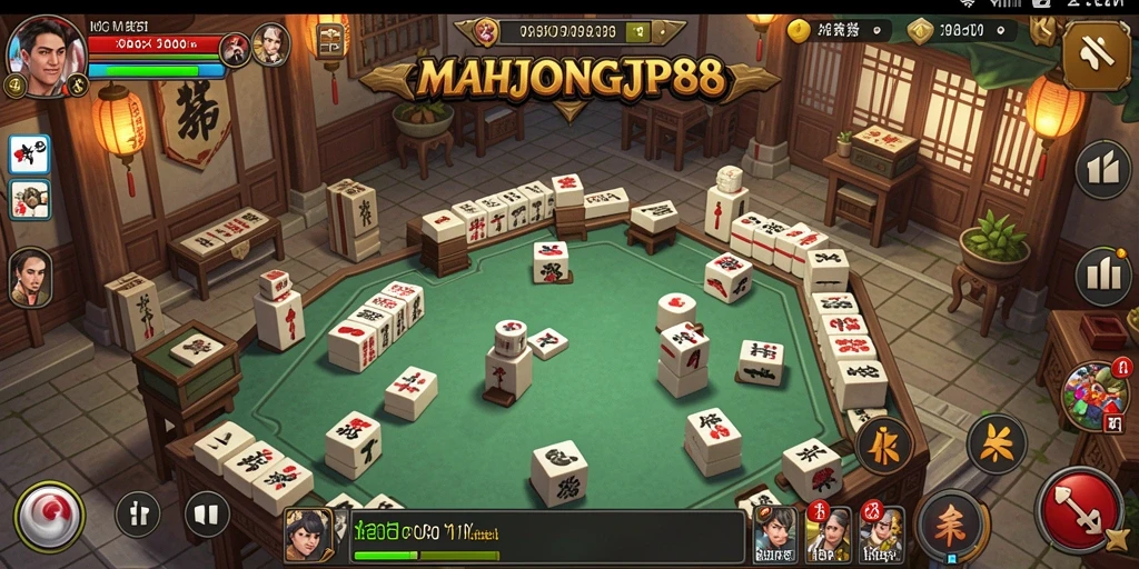 Tampilan gameplay seru dari MAHJONGJP88 dengan karakter yang beraksi.