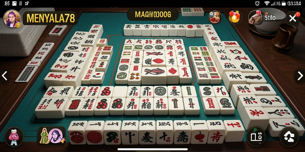 Tampilan gameplay Mahjong yang menarik di MENYALA78.