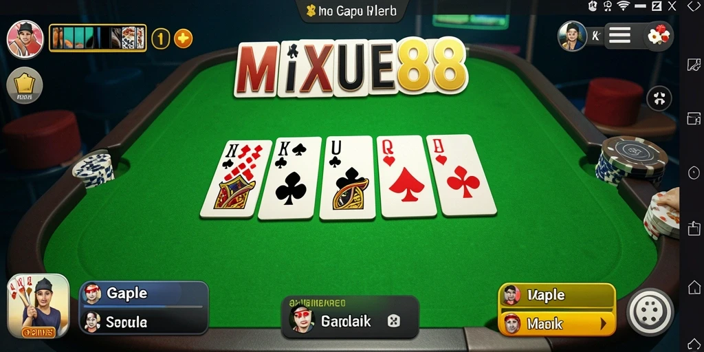Tampilan gameplay Gaple yang seru dan interaktif di MIXUE88.