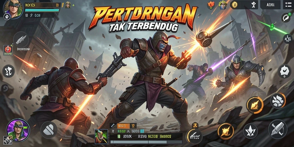 Gameplay mendebarkan di NOX123 saat bertarung melawan musuh.