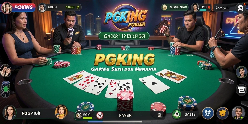 Screenshot PGKING menampilkan gameplay poker yang mendebarkan dan interaktif.