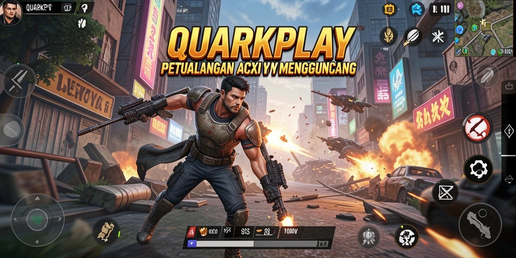 Tangkapan layar dari gameplay aksi QUARKPLAY yang mendebarkan.