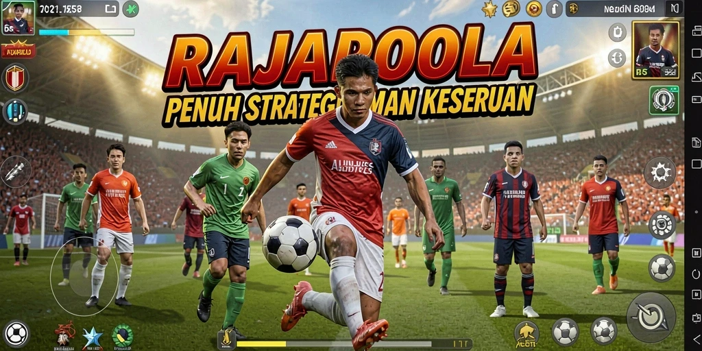 Tampilan screenshot gameplay RAJAPOLA dengan aksi seru di lapangan.