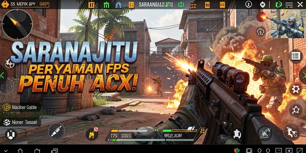 Tampilan menarik dari gameplay SARANAJITU dalam pertempuran FPS.