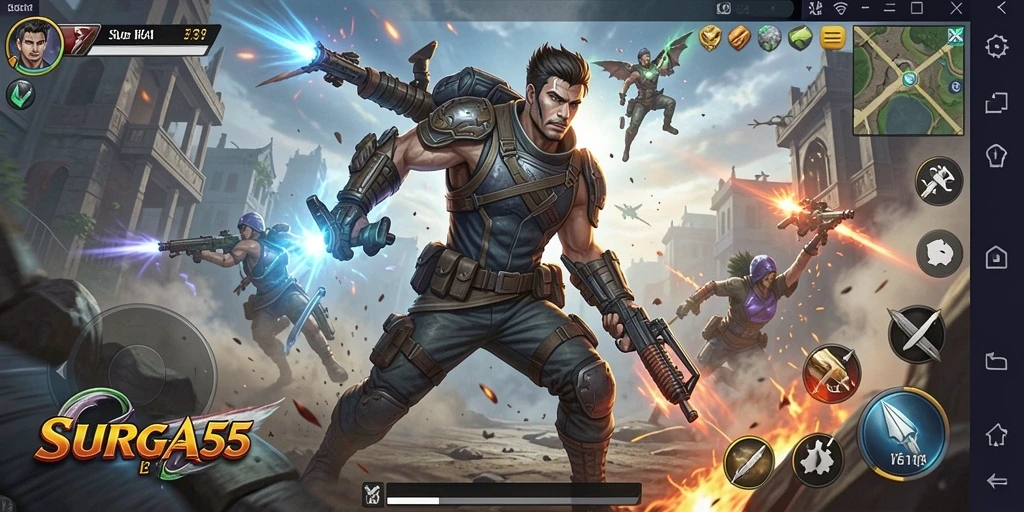 Tampilan mendebarkan dari gameplay SURGA55 yang penuh aksi.