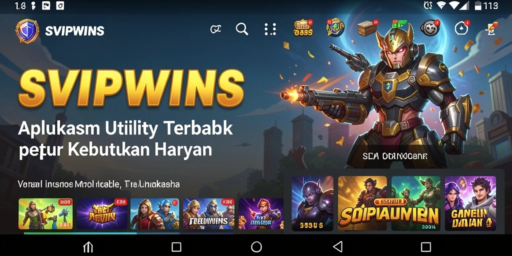 Tampilan utama SVIPWINS dengan berbagai fitur bermanfaat untuk produktivitas.